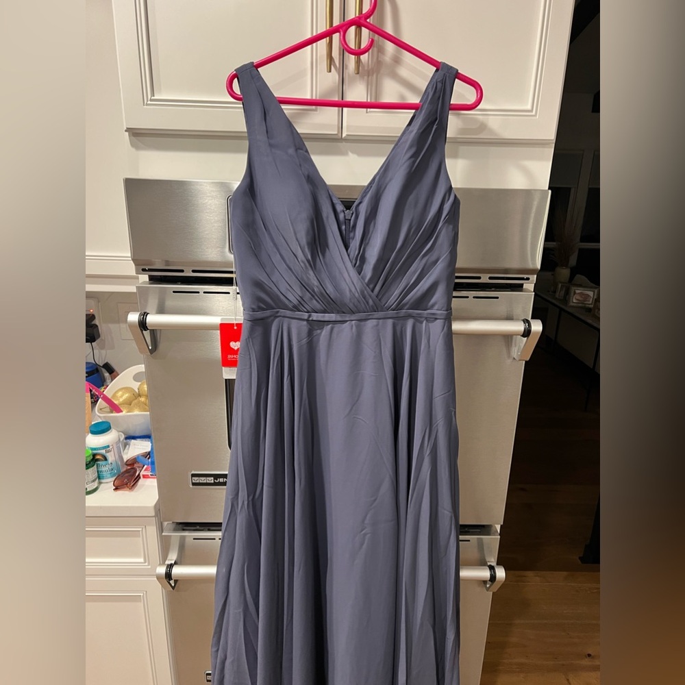 JJ’s House A-Line V-Neck Floor Length Chiffon Bridesmades Dress